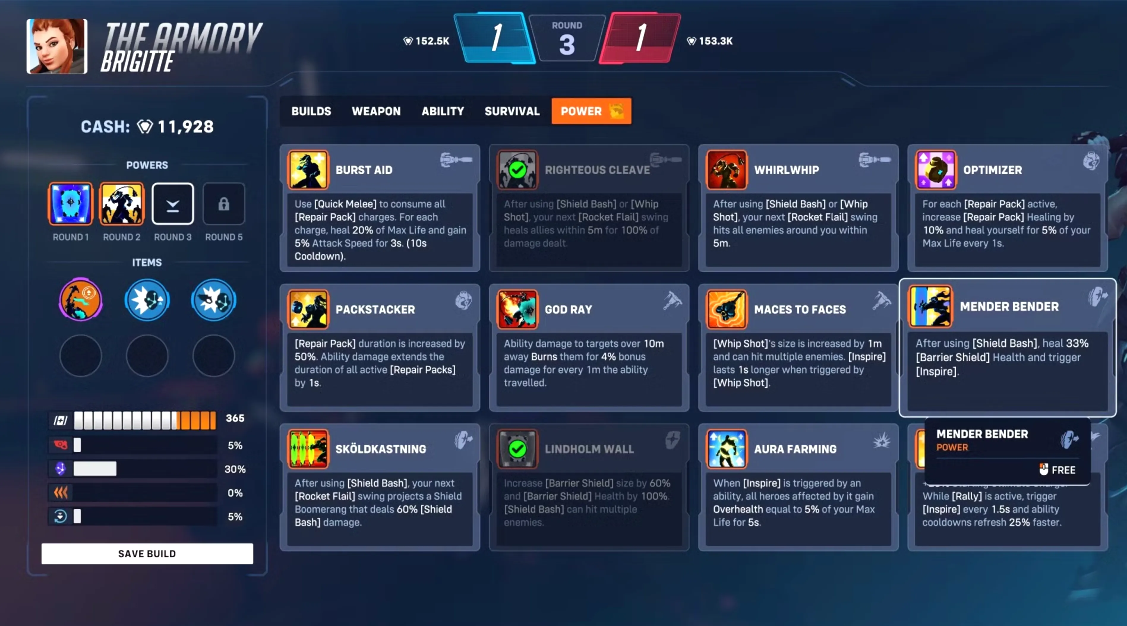 Best Brigitte Powers in Overwatch 2 Stadium